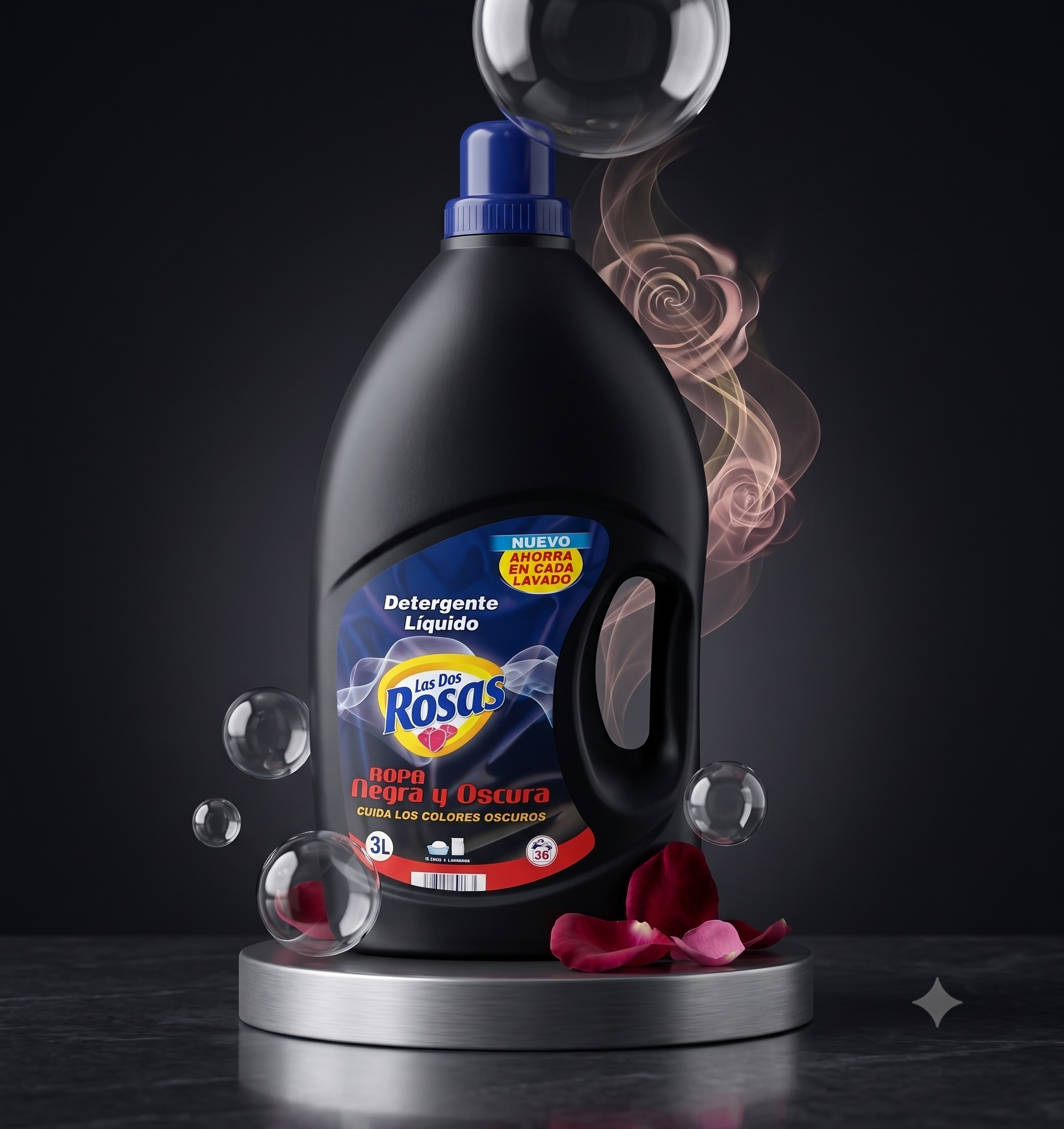 DETERGENTE 3L ROPA NEGRA LAS DOS ROSAS