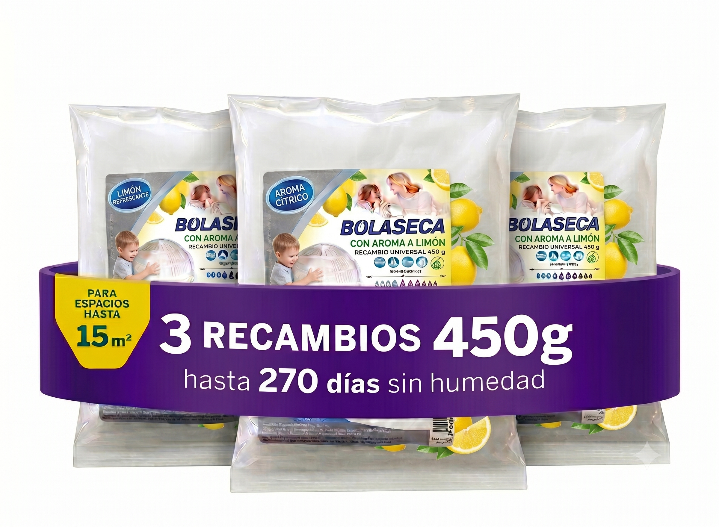 PACK 3 RECAMBIOS LIMON 45OGR WANADRY
