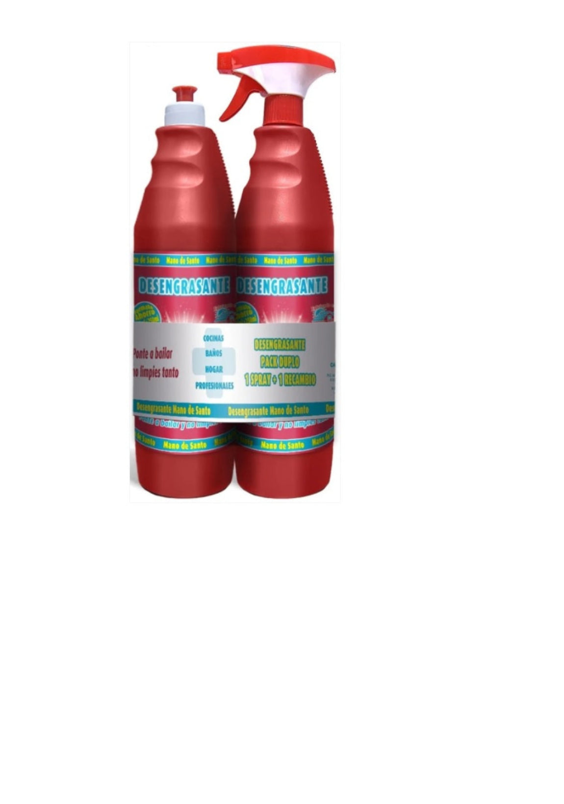 6 PACKS 2UDS Mano de Santo Desengrasante Pack Pistola 1L + Recambio: WANACLEAN