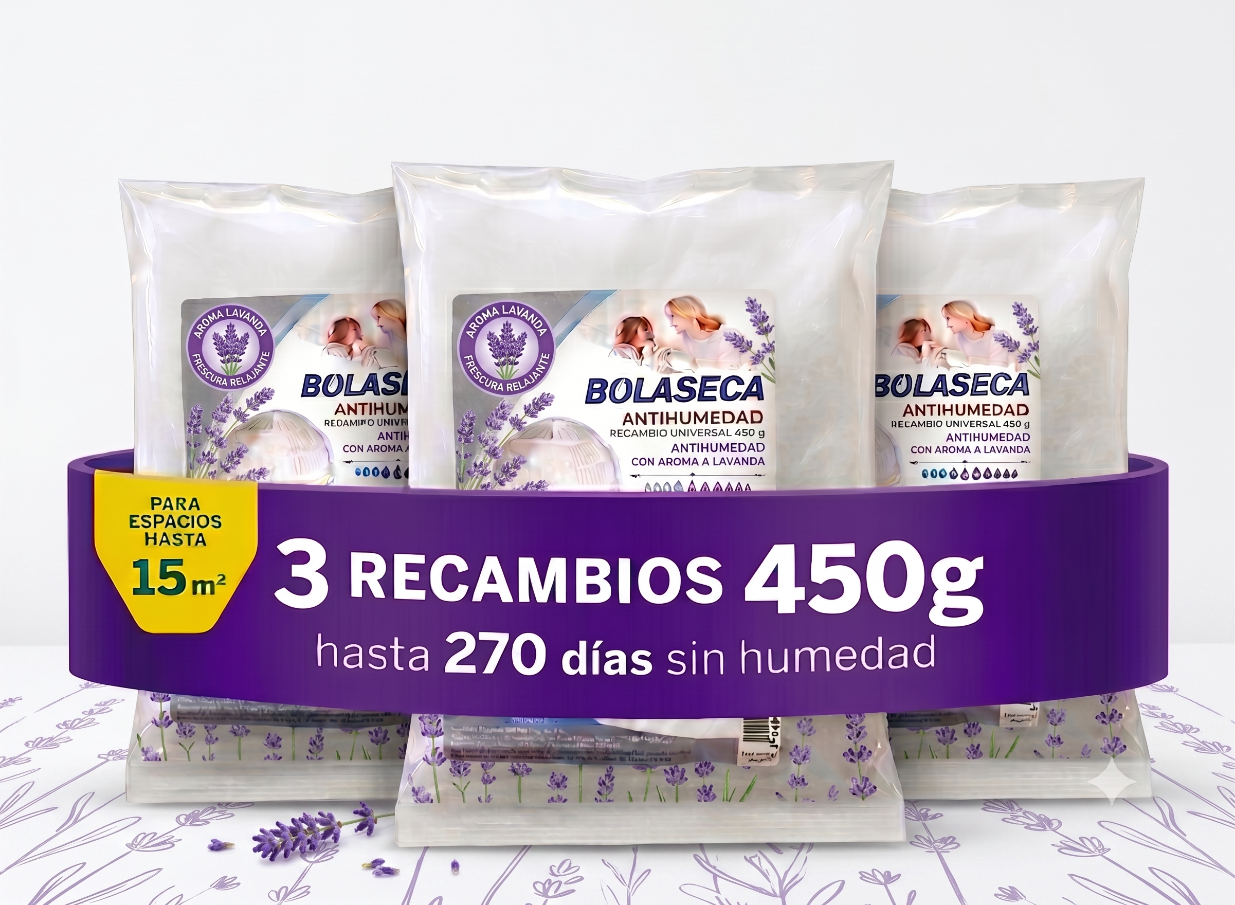 PACK 3 RECAMBIOS 450GR LAVANDA WANADRY