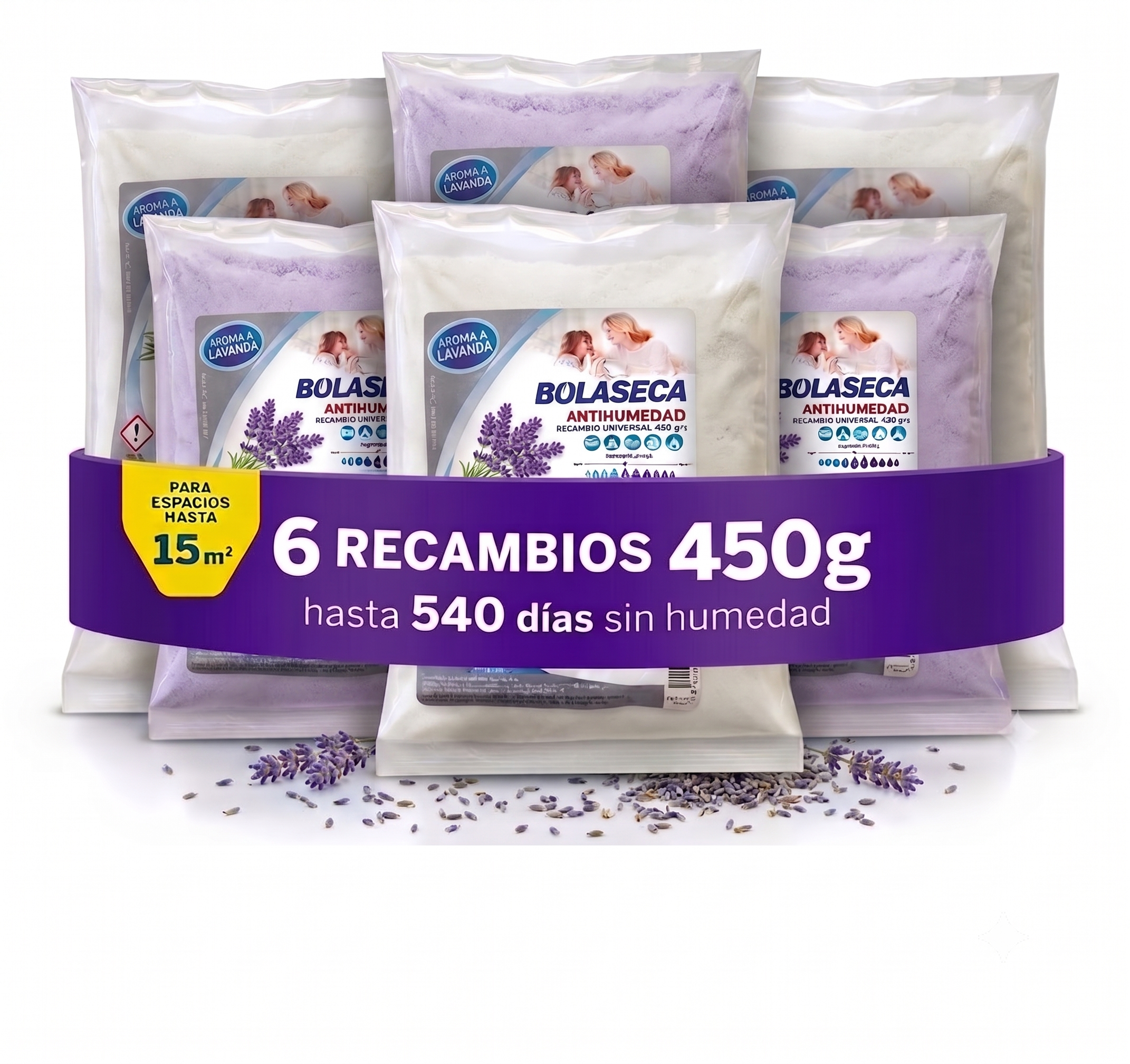 PACK 6 RECAMBIOS 450GR LAVANDA WANADRY
