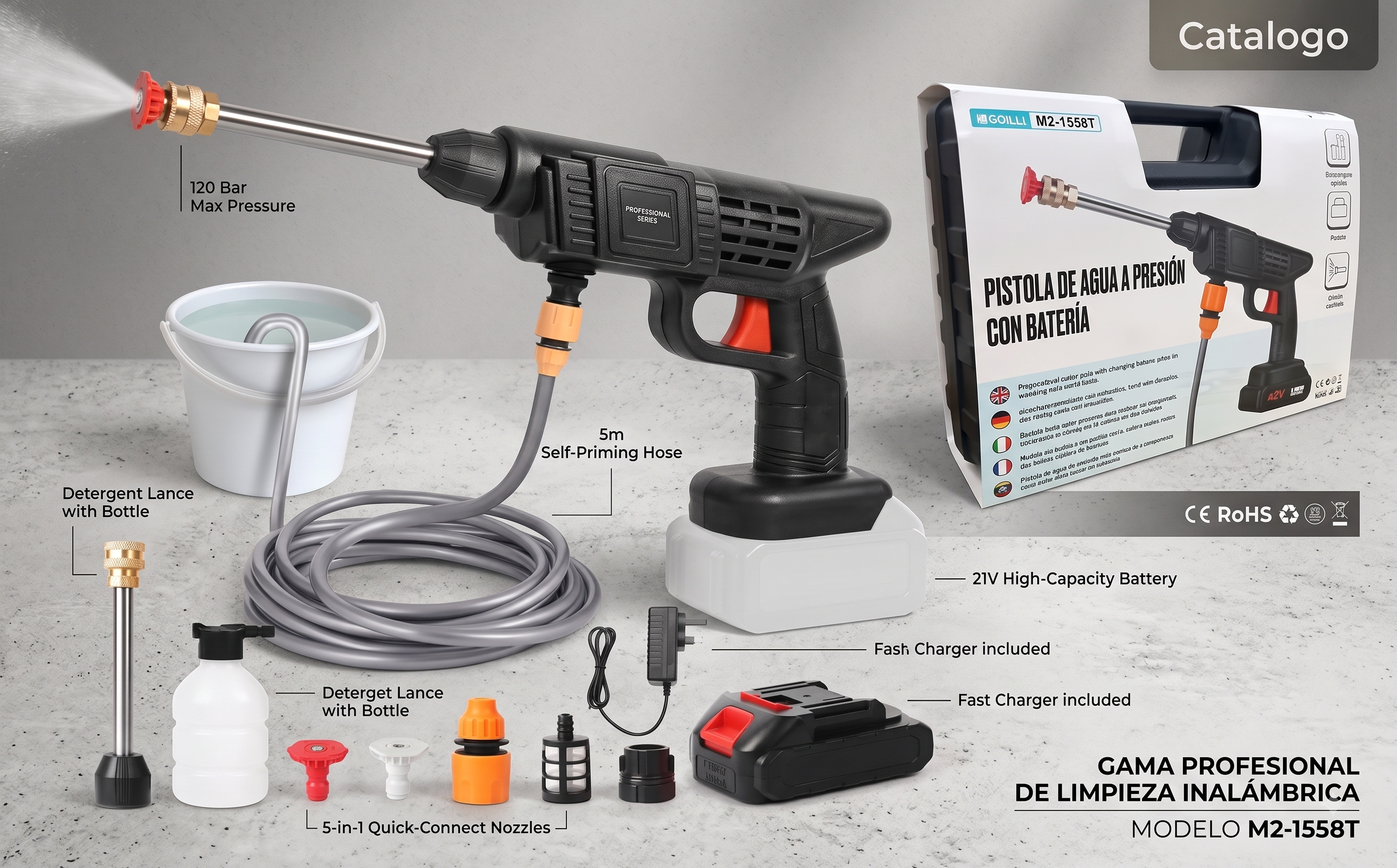 PISTOLA PRESION AGUA CUBO HORECA